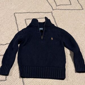 Polo by Ralph Lauren Toddler Boy Navy Blue Quarter Zip Sweater Size 3T